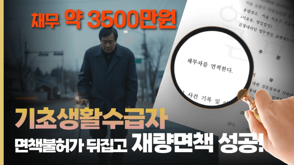 개인파산 후기 채무 3500만 원 기초생활수급자 면책불허가 뒤집고 재량면책 성공 사례