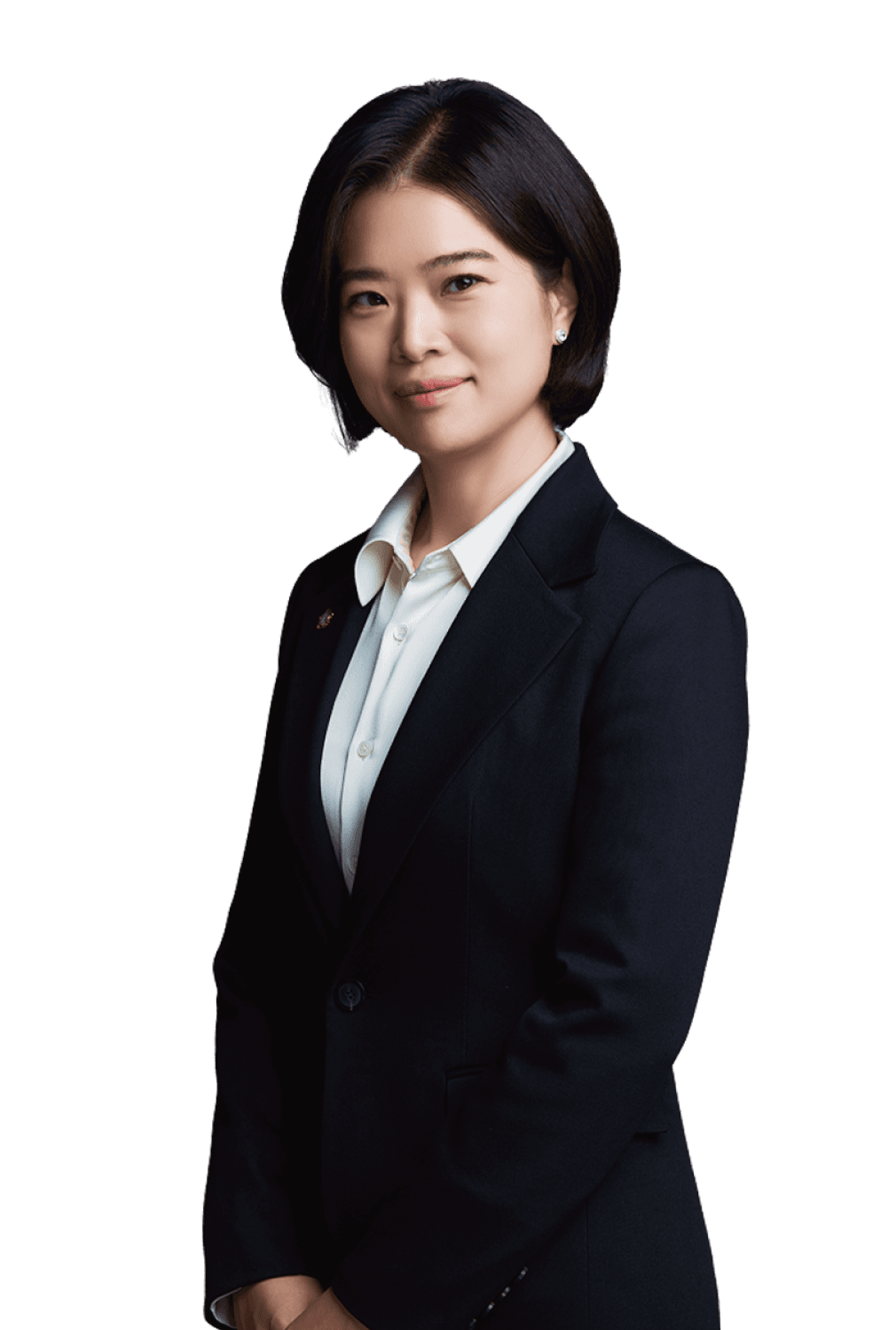 검은색 정장을 입고 단발머리인 김앤파트너스 홍민정 변호사